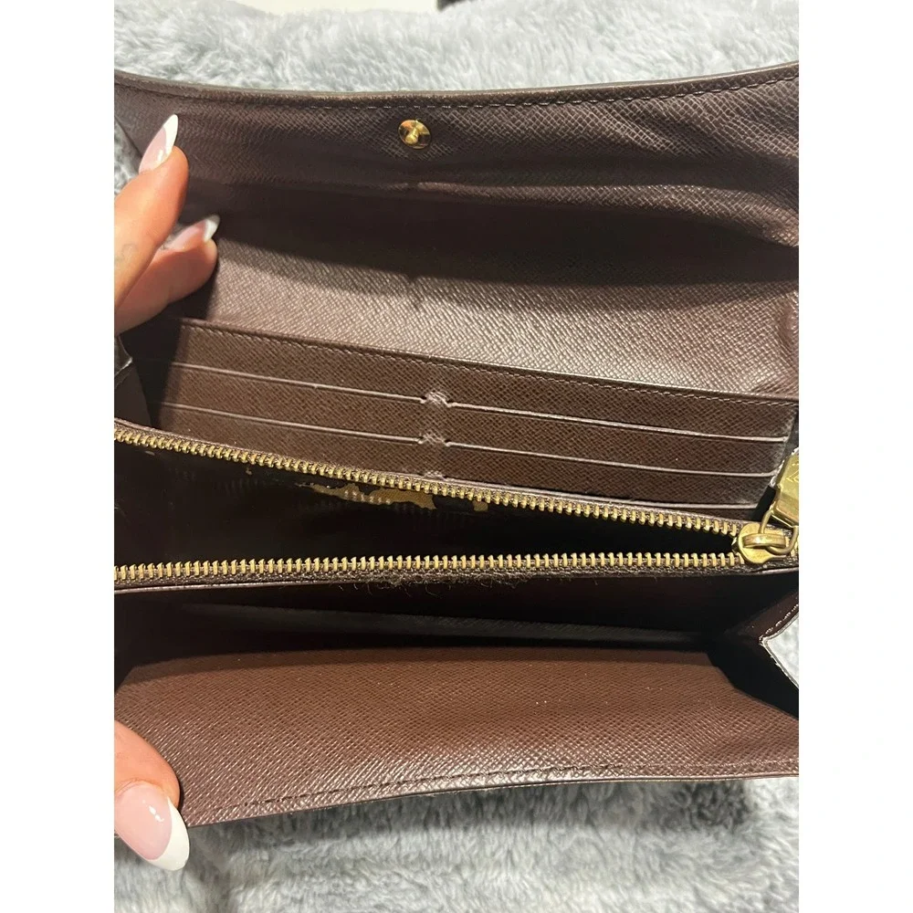 Louis Vuitton Damier Ebene Sarah Wallet Snap‎ Closure Long Bifold - Picture 3 of 7